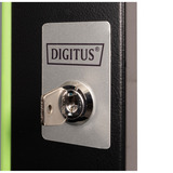 Digitus Porte avant en verre pour armoire murale 19" 16U série Unique, Panneau avant Noir
