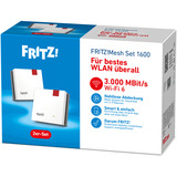FRITZ! 20003112 Systèmes Wi-Fi maillés, Répéteur Blanc/gris, Mesh Set 20003112, Rouge, Blanc, Interne, Système maillé, Système, Bi-bande (2,4 GHz / 5 GHz), Wi-Fi 6 (802.11ax)