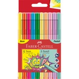 Faber-Castell 155312 stylo-feutre Fin Multicolore 10 pièce(s) Fin, 10 couleurs, Multicolore, Multicolore, Triangle, Enfants