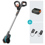 GARDENA EasyWeed brosse à désherber à batterie 1800/18V P4A set prêt à l'emploi, Désherbeur Gris/Turquoise, Batterie et chargeur inclus, POWER FOR ALL ALLIANCE