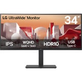 LG 34BA75QE-B écran plat de PC 86,4 cm (34") 3440 x 1440 pixels Wide Quad HD LCD Noir Moniteur UltraWide incurvé Noir, 1x DisplayPort, 2x HDMI, 1x USB-C, 4x USB-A, 1x RJ-45, 86,4 cm (34"), 3440 x 1440 pixels, Wide Quad HD, LCD, 5 ms, Noir