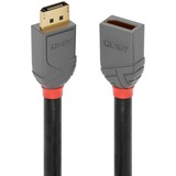 Lindy 36496 câble DisplayPort 1 m Noir Noir, 1 m, DisplayPort, DisplayPort, Mâle, Femelle, 7680 x 4320 pixels