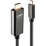 Lindy 43317 câble vidéo et adaptateur 10 m USB Type-C HDMI Type A (Standard) Noir Noir, 10 m, USB Type-C, HDMI Type A (Standard), Mâle, Mâle, Droit