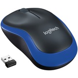 Logitech Wireless Mouse M185, Souris Bleu, Ambidextre, Optique, RF sans fil, 1000 DPI, Noir, Bleu, Vente au détail