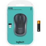 Logitech Wireless Mouse M185, Souris Bleu, Ambidextre, Optique, RF sans fil, 1000 DPI, Noir, Bleu, Vente au détail