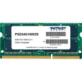 Patriot 4GB PC3-12800 module de mémoire 4 Go 1 x 4 Go DDR3 1600 MHz, Mémoire vive 4 Go, 1 x 4 Go, DDR3, 1600 MHz, 204-pin SO-DIMM