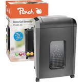 Peach PS500-55 destructeur de papier Destruction croisée 60 dB 23 cm Noir, Destructeur de document Noir, Destruction croisée, 23 cm, 4 x 12 mm, 25 L, 300 feuilles, 60 dB