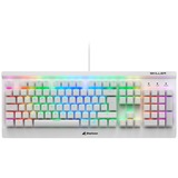 Sharkoon SKILLER SGK3 clavier USB QWERTY Anglais, Espagnole Blanc, clavier gaming Blanc, Layout ES, Kailh Red, Taille réelle (100 %), USB, Clavier mécanique, QWERTY, LED RGB, Blanc