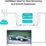 TP-Link TL-PA717KIT 1000 Mbit/s Ethernet/LAN Blanc 2 pièce(s), Powerline 1000 Mbit/s, IEEE 1901, IEEE 802.3, IEEE 802.3ab, IEEE 802.3u, Type C, Gigabit Ethernet, 10,100 Mbit/s, HomePlug AV2