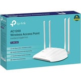 TP-Link TL-WA1201 point d'accès réseaux locaux sans fil 867 Mbit/s Blanc Connexion Ethernet, supportant l'alimentation via ce port (PoE) 2,4 GHz, 5 GHz, 867 Mbit/s, 64-bit WEP, 128-bit WEP, WPA, WPA-PSK, WPA2, WPA2-PSK, 10,100,1000 Mbit/s