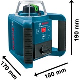 Bosch GRL 300 HVG Professional Niveau rotatif 300 m 532 nm (< 5 mW), Laser rotatif Bleu, 300 m, 0,1 mm/m, 5°, 600 tr/min, Vert, 3R