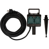 Brennenstuhl 1154450 prise de courant Noir, Multiprise Noir, Noir, IP44, 16 A