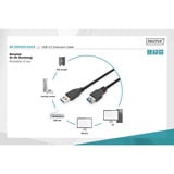 Digitus Câble de rallonge USB 3.2 Gen 1, connecteur USB-A > prise USB-A, Câble d'extension Noir
