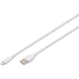 Digitus Câble en silicone USB 2.0 USB-A > Lightning, certifié MFI Blanc