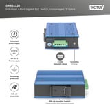 Digitus Commutateur industriel Gigabit PoE 4 ports, non géré, Switch 