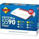 FRITZ! 5590 Fiber Routeurs sans fil, Routeur fibre optique Box 5590 Fiber, Wi-Fi 6 (802.11ax), Bi-bande (2,4 GHz / 5 GHz), Ethernet/LAN, Blanc, Routeur