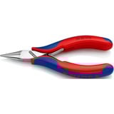 KNIPEX Pince de préhension pour l’électronique 35 22 115, Pinces électroniques Rouge/Bleu, avec gaines bi-matière, polissage miroir