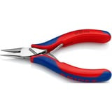 KNIPEX Pince de préhension pour l’électronique 35 22 115, Pinces électroniques Rouge/Bleu, avec gaines bi-matière, polissage miroir