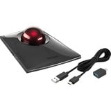 Kensington Trackball SlimBlade Pro Noir/rouge foncé, Ambidextre, Optique, RF Wireless + Bluetooth + USB Type-A, 1600 DPI, Noir