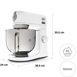 Kenwood kMix robot de cuisine 1000 W 5 L Blanc Blanc, 5 L, Blanc, Rotatif, Batteur, Pétrisseur, Mélange, 2 m, Acier inoxydable