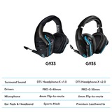 Logitech G935 Wireless 7.1 Surround Sound LIGHTSYNC casque gaming over-ear Noir, PC, PlayStation 4, Xbox One, Nintendo Switch