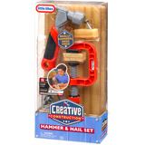 MGA Entertainment Little Tikes Creative Construction - Ensemble marteau et clous, Outils pour enfants 