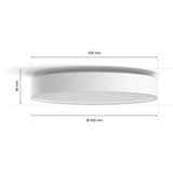 Philips Hue Plafonnier de grande taille Devere, Lumière LED Blanc, Philips Hue White ambiance Plafonnier de grande taille Devere, Éclairage de plafond intelligent, Bluetooth, Blanc, LED, Métal, Ampoule(s) non remplaçable(s)