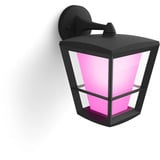 Philips White & Color Ambiance Econic Outdoor applique murale suspendue, Lumière LED Noir