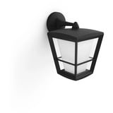 Philips White & Color Ambiance Econic Outdoor applique murale suspendue, Lumière LED Noir