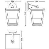 Philips White & Color Ambiance Econic Outdoor applique murale suspendue, Lumière LED Noir