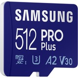 SAMSUNG PRO Plus 512 Go MicroSDXC UHS-I Classe 10, Carte mémoire bleu, 512 Go, MicroSDXC, Classe 10, UHS-I, 160 Mo/s, 120 Mo/s