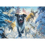 Schmidt Spiele Mark Fredrickson : Amour des chiens - Labrador noir dans la neige, Puzzle 