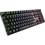 Sharkoon PureWriter RGB Blue clavier gaming mécanique Noir, Layout FR (AZERTY), Kailh Choc Profil Bas Bleu, 100%, LED RGB