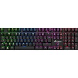 Sharkoon PureWriter RGB Blue clavier gaming mécanique Noir, Layout FR (AZERTY), Kailh Choc Profil Bas Bleu, 100%, LED RGB