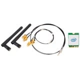 Shuttle WLN-M1 - Kit WiFi Intel WLAN-ax et Bluetooth avec carte M.2 et antennes externes, Adaptateur WLAN Interne, Sans fil, PCI Express, WLAN / Bluetooth, Wi-Fi 6 (802.11ax), 2400 Mbit/s