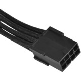 SilverStone 0.25m, 8p/PCI-E 8pin(6+2) 0,25 m, Câble d'extension Noir, 8p/PCI-E 8pin(6+2), 0,25 m, PCI-E (6+2 pin), Mâle, Mâle, Droit, Droit