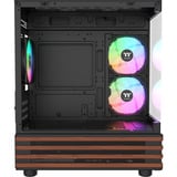 Thermaltake View 170 WS ARGB boîtier mini tower Noir/bois | 2x USB-A | RGB | Verre Trempé