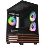 Thermaltake  boîtier mini tower Noir/bois | 2x USB-A | RGB | Window
