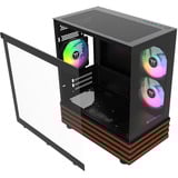 Thermaltake  boîtier mini tower Noir/bois | 2x USB-A | RGB | Window