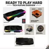 XFX Radeon RX 9070 XT OC Mercury RGB, Carte graphique Noir, RDNA4, GDDR6, 3x DisplayPort, 1x HDMI 2.1
