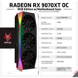 XFX Radeon RX 9070 XT OC Mercury RGB, Carte graphique Noir, RDNA4, GDDR6, 3x DisplayPort, 1x HDMI 2.1