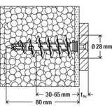 fischer Cheville pour isolant FID II Plus 80mm Blanc