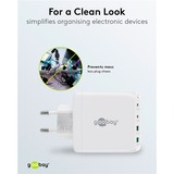goobay 68W GaN USB-C PD Multiport Quick Charger, Chargeur Blanc