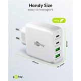 goobay 68W GaN USB-C PD Multiport Quick Charger, Chargeur Blanc