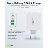 goobay 68W GaN USB-C PD Multiport Quick Charger, Chargeur Blanc