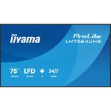 iiyama LH7564UHS-B1AG Écran d'affichage dynamique Écran plat de signalisation numérique 190,5 cm (75") Wifi 500 cd/m² 4K Ultra HD Noir Intégré dans le processeur Android 24/7, Affichage public Noir (Mat), Écran plat de signalisation numérique, 190,5 cm (75"), 3840 x 2160 pixels, Wifi, 24/7
