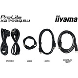 iiyama ProLite X2793QSU-B1 27" Moniteur Noir (Mat), 1x DisplayPort, 1x HDMI, 2x USB-A, 68,6 cm (27"), 2560 x 1440 pixels, Quad HD, LED, 1 ms, Noir