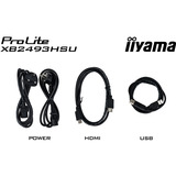 iiyama ProLite XB2493HSU-B1 23.8" Moniteur Noir (Mat), 1x DisplayPort, 1x HDMI, 2x USB-A, 120 Hz, 60,5 cm (23.8"), 1920 x 1080 pixels, Full HD, LED, 1 ms, Noir