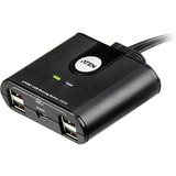 ATEN Commutateur de partage des périphériques USB 2.0 à 2 x 4 ports, Switch KVM Noir, Aten Commutateur de partage des périphériques USB 2.0 à 2 x 4 ports, Noir