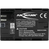 Ansmann A-Can LP E 6 Lithium-Ion (Li-Ion) 1400 mAh, Batterie appareil photo 1400 mAh, 7,4 V, Lithium-Ion (Li-Ion)